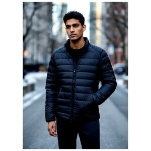 Michael Kors Dark Blue Down Puffer Jacket Men's Large - EUC